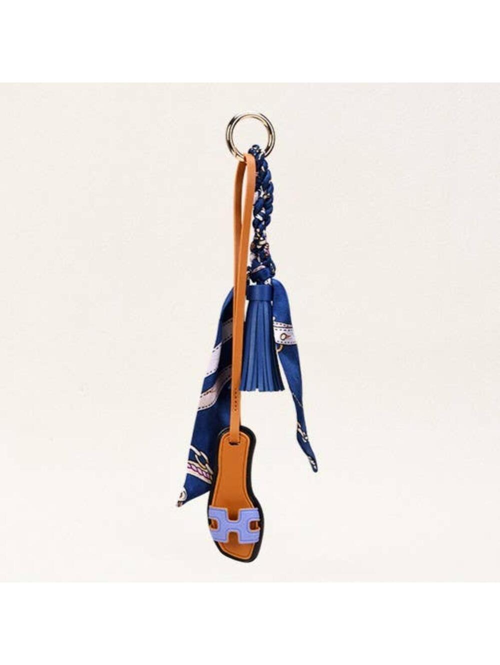 Sandals & Bow Scarf Tassel Bag Charm Keychain
